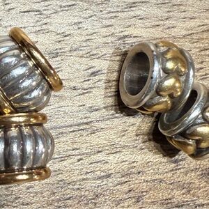 Brighton Silver and Gold Heart Bead Charm set of 4